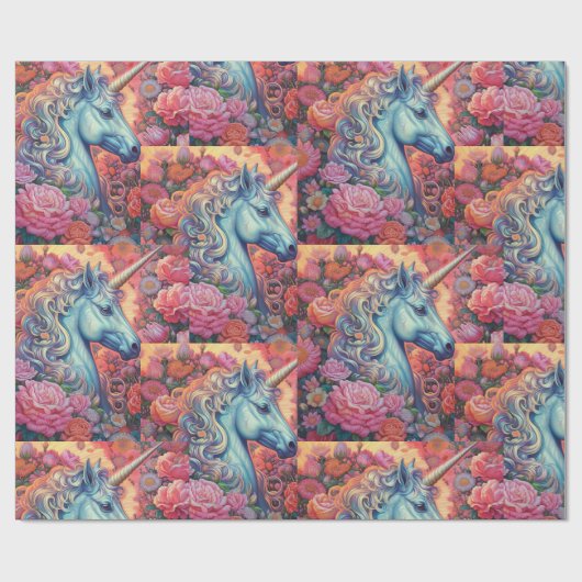 Magische Eenhoorn Verjaardag Kinder Cadeaupapier (Vlak)