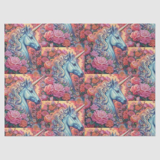 MAGISCHE Eenhoorn Verjaardag Kinder Tissuepapier (Voorkant)