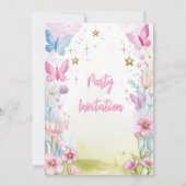 Magische Eenhoorn Verjaardag Meisjes Uitnodiging (Achterkant)