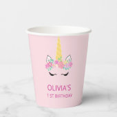 Magische Eenhoorn Verjaardag Party Papieren Cups Papieren Bekers (Achterkant)