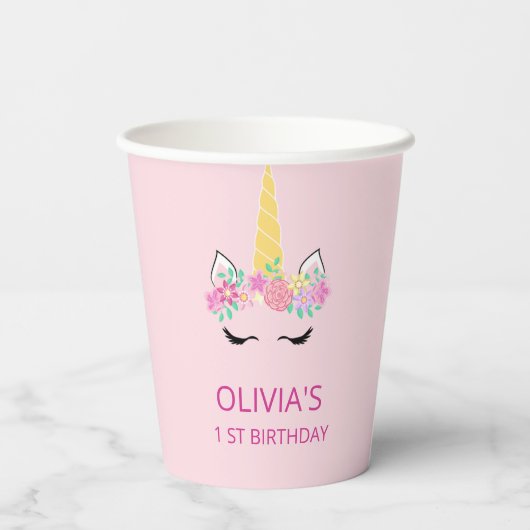 Magische Eenhoorn Verjaardag Party Papieren Cups Papieren Bekers (Achterkant)