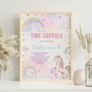 Magische Eenhoorn Verjaardag Party Time Capsule Si Poster