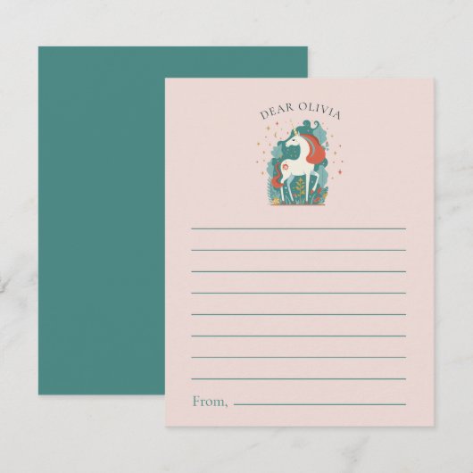 Magische Eenhoorn Verjaardag Tijd Capsule Wensen & Advieskaart (Voorkant / Achterkant)