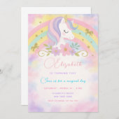 Magische Eenhoorn Verjaardag Uitnodiging (Voorkant / Achterkant)
