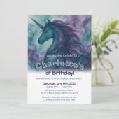 Magische Eenhoorn Verjaardag Uitnodiging - Alcohol (Staand voorkant)