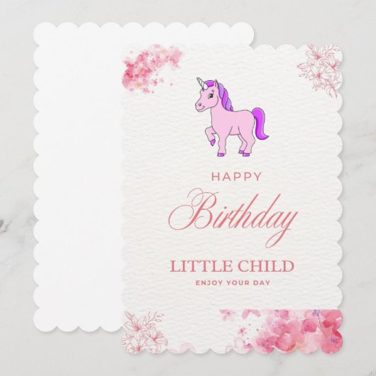 Magische Eenhoorn Verjaardag Uitnodiging Eenhoorn (Voorkant / Achterkant)