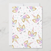 Magische Eenhoorn Verjaardag Uitnodiging Eenhoorn  (Achterkant)