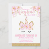 Magische Eenhoorn Verjaardag Uitnodiging Eenhoorn  (Voorkant)