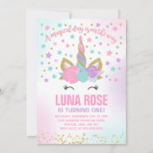 Magische Eenhoorn Verjaardag Uitnodiging Eenhoorn  (Voorkant)