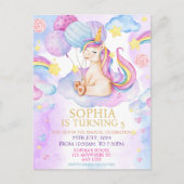 Magische Eenhoorn Verjaardag Uitnodiging Rainbow (Voorkant)