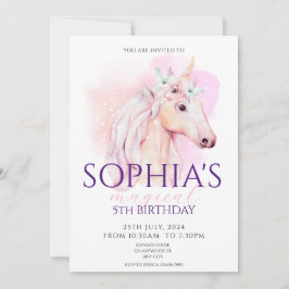 Magische Eenhoorn Verjaardag Uitnodiging Rainbow