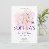 Magische Eenhoorn Verjaardag Uitnodiging Rainbow (Staand voorkant)