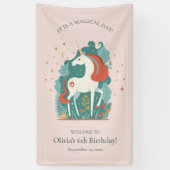 Magische Eenhoorn Verjaardag Welkom Spandoek (Verticaal)