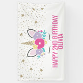 Magische Eenhoorn Verjaardagsfeest Banner (Verticaal)
