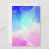 Magische Eenhoorn Verjaardagsfeest Uitnodiging (Achterkant)