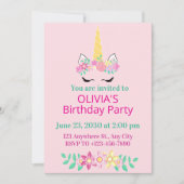 Magische Eenhoorn Verjaardagsfeest Uitnodiging (Voorkant)