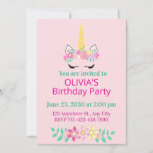 Magische Eenhoorn Verjaardagsfeest Uitnodiging