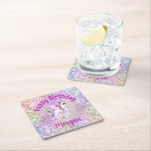 Magische Eenhoorn Verjaardagsfeestje Cupcakes Kartonnen Onderzetters (Insitu)