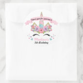 Magische eenhoorn verjaardagsfeestje dank u Sticke Ronde Sticker (Tas)