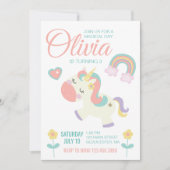 Magische Eenhoorn verjaardagsfeestje uitnodiging p (Voorkant)