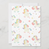 Magische Eenhoorn verjaardagsfeestje uitnodiging p (Achterkant)