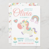 Magische Eenhoorn verjaardagsfeestje uitnodiging p (Voorkant / Achterkant)