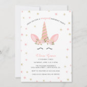 Magische eenhoorn verjaardagsfeestuitnodigingen kaart (Voorkant)