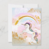 Magische eenhoorn verjaardagsfeestuitnodigingen kaart (Achterkant)
