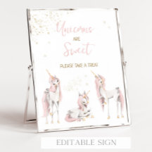 Magische Eenhoorn Verjaardagsgunsten teken