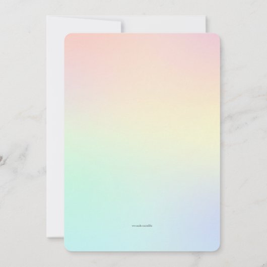 Magische Eenhoorn Verjaardagsuitnodiging Kaart (Achterkant)