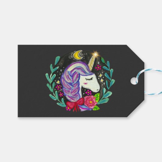 Magische Eenhoorn Vibes Cadeaulabel (Voorkant (Horizontaal))