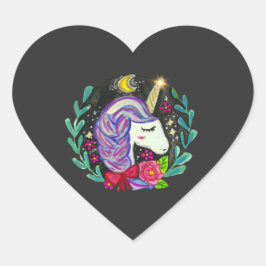 Magische Eenhoorn Vibes Hart Sticker