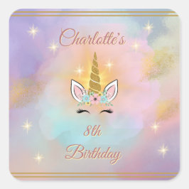 Magische Eenhoorn Vierkante Stickers | partijvoord