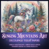 Magische Eenhoorn Waterverf Bloemenbos Decoupage Tissuepapier