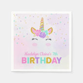 Magische Eenhoorn Waterverf Glitter Sterren Verjaa Servet (Voorkant)