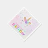 Magische Eenhoorn Waterverf Glitter Sterren Verjaa Servet (Hoek)