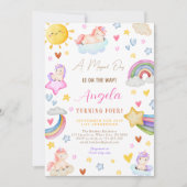 Magische Eenhoorn Waterverf Regenboog Verjaardagsf Kaart (Voorkant)