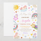 Magische Eenhoorn Waterverf Regenboog Verjaardagsf Kaart (Voorkant / Achterkant)