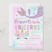 Magische Eenhoorn Zeemeermin Verjaardag Kaart (Voorkant)