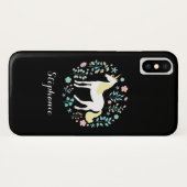 Magische eenhoorn zwart gepersonaliseerd Case-Mate iPhone case (Achterkant (horizontaal))