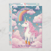 Magische Eenhoorn's 1e Jubileum Verjaardag Kaart (Voorkant / Achterkant)
