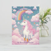 Magische Eenhoorn's 1e Jubileum Verjaardag Kaart (Staand voorkant)