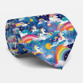 Magische Eenhoorns en Regenbogen Stropdas (Opgerold)