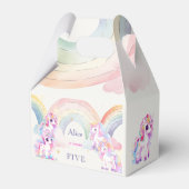 Magische eenhoorns en regenbogen waterverf verjaar bedankdoosjes (Achterkant)