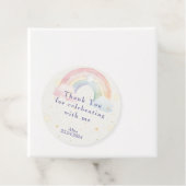 Magische eenhoorns en regenbogen waterverf verjaar bedankjes labels (In situ)