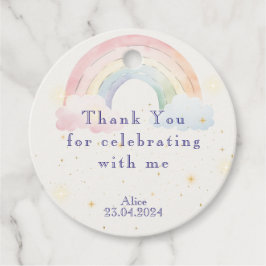 Magische eenhoorns en regenbogen waterverf verjaar bedankjes labels