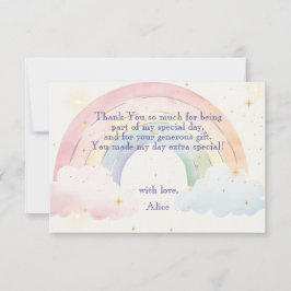 Magische eenhoorns en regenbogen waterverf verjaar bedankkaart