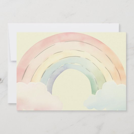 Magische eenhoorns en regenbogen waterverf verjaar kaart (Achterkant)