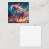 Magische eenhoorns illustratie vierkante visitekaartje (Voorkant / Achterkant)