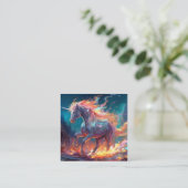 Magische eenhoorns illustratie vierkante visitekaartje (Staand voorkant)